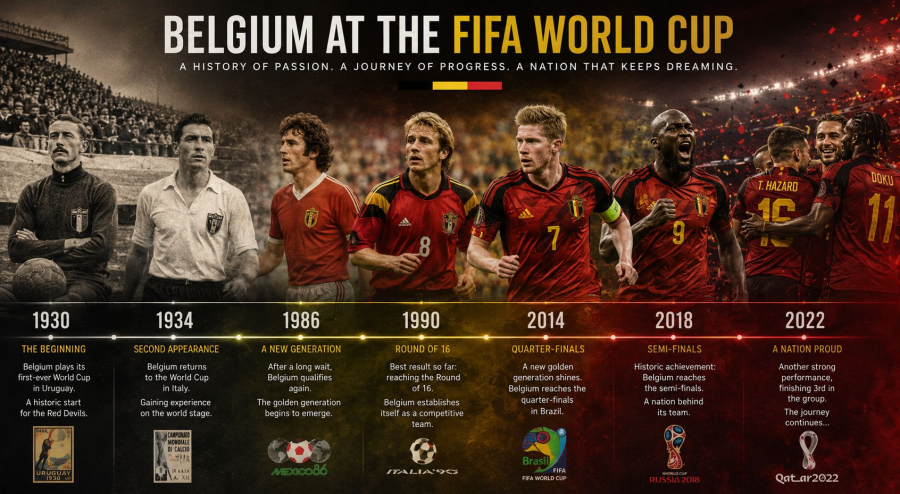 Belgium at the FIFA World Cup: Every Appearance, Big Moments, and Standout Stats (1930–2022)